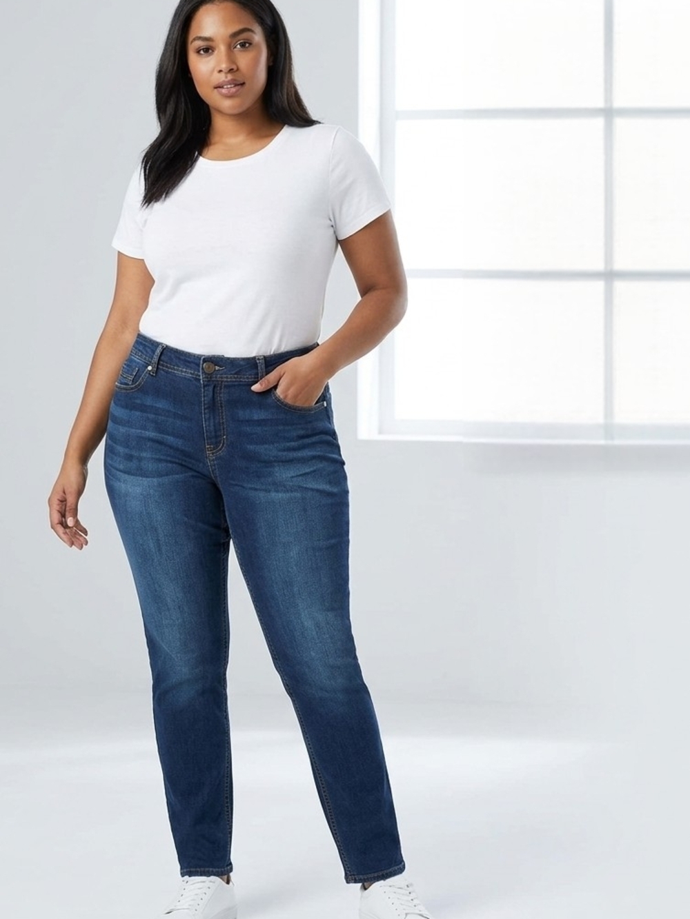 Jordache Mid Rise Skinny Blue Jeans Dark Wash 12 Pocket Embroidery Y2K Vintage